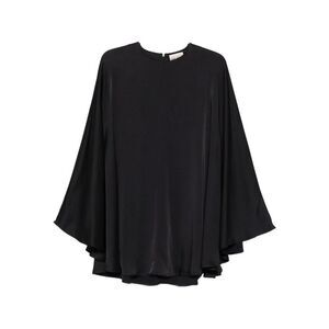 SEMICOUTURE Fluid Drape Cape Sleeve Top Women GREY Dresses